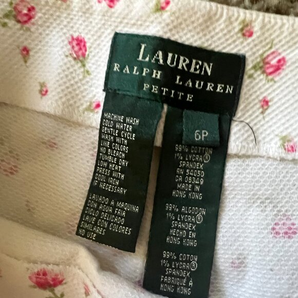 Ralph Lauren Rosebud Pedal Pushers in White and Pink Size 6P - Picture 10 of 10